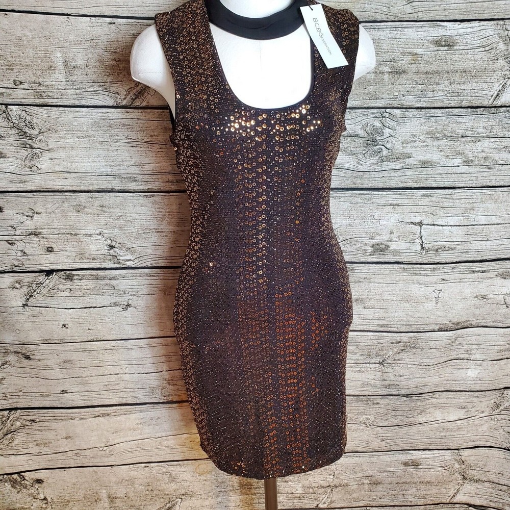 Junior's BCBGeneration Gold Sequin Dress Size XS Reg $88